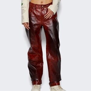 Marine Serre Red Leather Pants